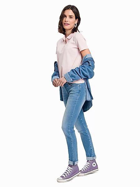 Cross Jeans Damen Jeans ANYA - Slim Fit - Blau - Medium Blue günstig online kaufen