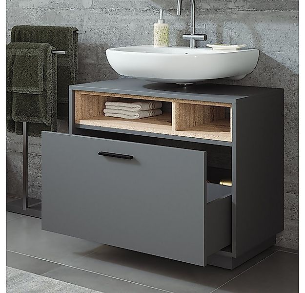 Vicco Waschbeckenunterschrank Beatrice, Anthrazit/Sonoma/Sonoma, 80 x 64 cm günstig online kaufen