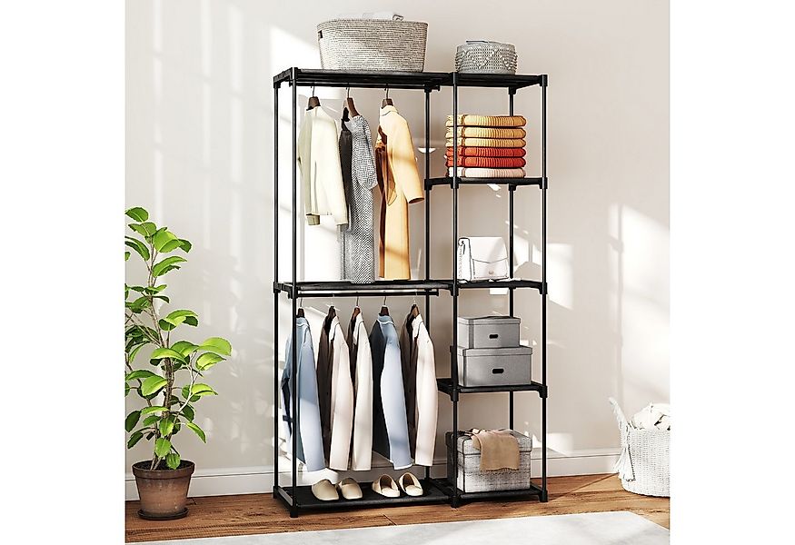HOMCOM Stoffschrank mit Kleiderstange, Ablagen (Kleiderschrank, 1-St., Stof günstig online kaufen