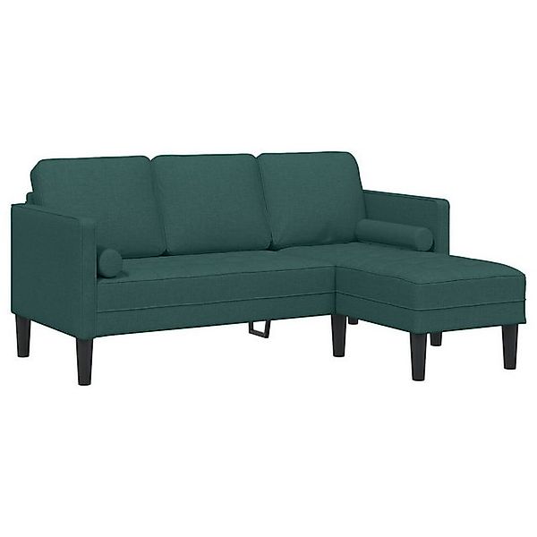 vidaXL Sofa Sofa 3-Sitzer L-Form Dunkelgrün 160 cm Stoff, 1 Teile günstig online kaufen