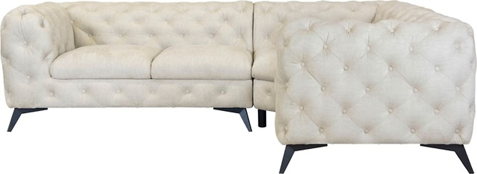 Home affaire Chesterfield-Sofa »Ecksofa GLYNIS L-Form mit Wellenunterfederu günstig online kaufen