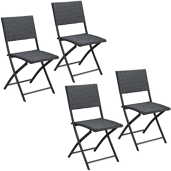 Casaria Klappstuhl Rom (4 St), Polyrattan günstig online kaufen