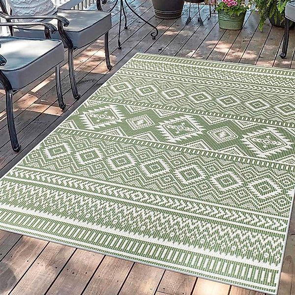 Carpet City Outdoorteppich "PALM 3522" rechteckig 5 mm Höhe Läufer, Wetterf günstig online kaufen