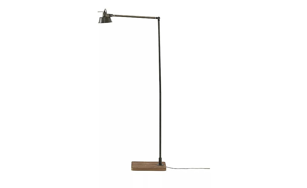 Leseleuchte, 1-flammig, Metall / Holz schwarz - schwarz - 160 cm - Lampen & günstig online kaufen