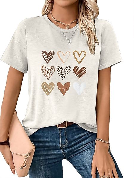 PYL Print-Shirt Bequemes Shirt Damen Kurzarm günstig online kaufen