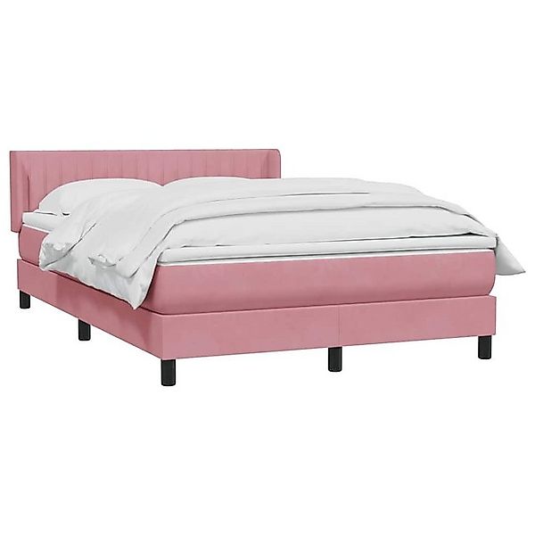 vidaXL Bett Boxspringbett mit Matratze Rosa 160x220 cm Samt günstig online kaufen