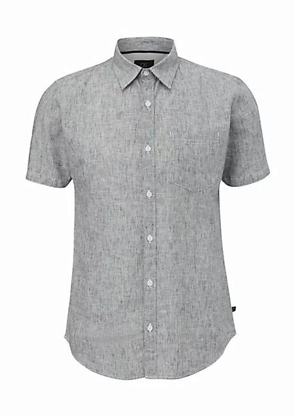 QS Kurzarmhemd Slim: Hemd aus Leinenmix günstig online kaufen