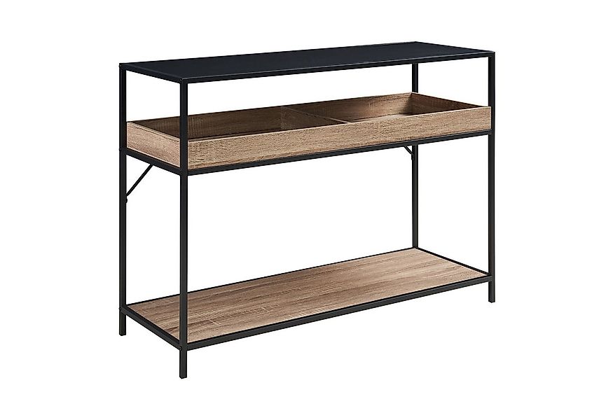 en.casa Konsolentisch, »Belana« 110x40x80 cm mit Stauraum Metallgestell Sch günstig online kaufen