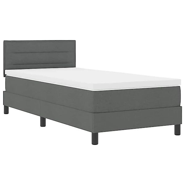 vidaXL Boxspringbett mit Matratze Dunkelgrau 90 x 200 cm Stoff 3342101 günstig online kaufen