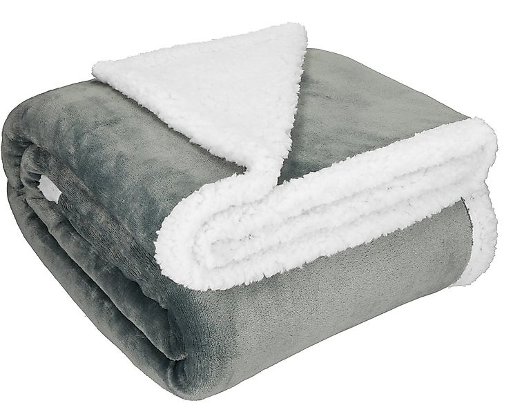 Wohndecke Luxus Flanell Sherpa Kuscheldecke XXL Verona Größe 150x200 cm, Be günstig online kaufen