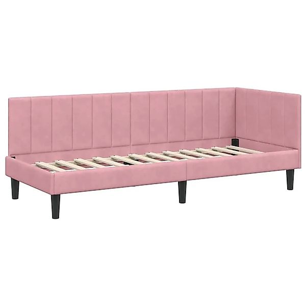 vidaXL Eckbettgestell mit Kopfteil Rosa 80 x 200 cm Stoff 42016331 günstig online kaufen