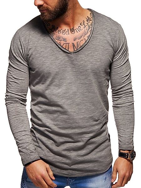Style-Division Longsleeve SDJOLIET Basic V-Neck im Oversize-Look günstig online kaufen