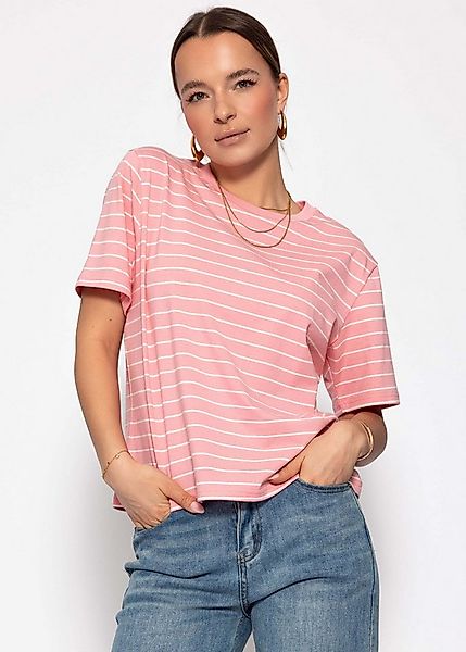 SASSYCLASSY T-Shirt T-Shirt mit schmalen Streifen für Damen Zeitloses Shirt günstig online kaufen