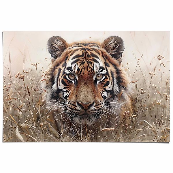 Reinders Poster "Hunting Tiger", Wohnzimmer - Beige - 150 gr. Papier - Tier günstig online kaufen