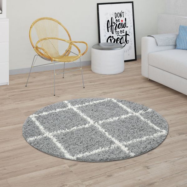 Paco Home Hochflor-Teppich "Kalmar 441" rund 40 mm Höhe Scandi Design, Raut günstig online kaufen