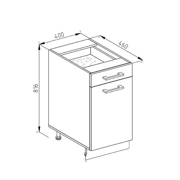 Vicco Unterschrank R-Line, Weiß Hochglanz/Anthrazit, 40 günstig online kaufen