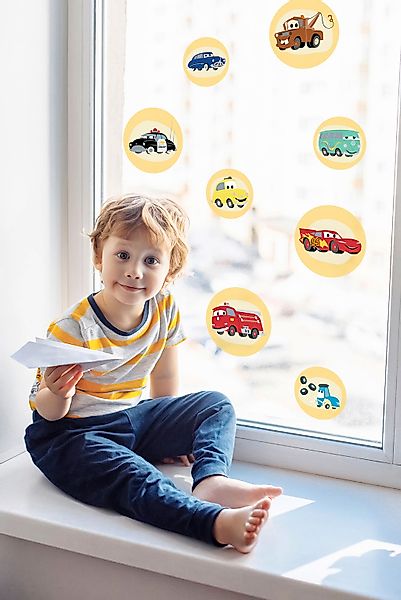 Komar Fensterbild "Cars Ka-Chow Bubbles - Größe 30 x 30 cm, 2 Bogen" Fenste günstig online kaufen