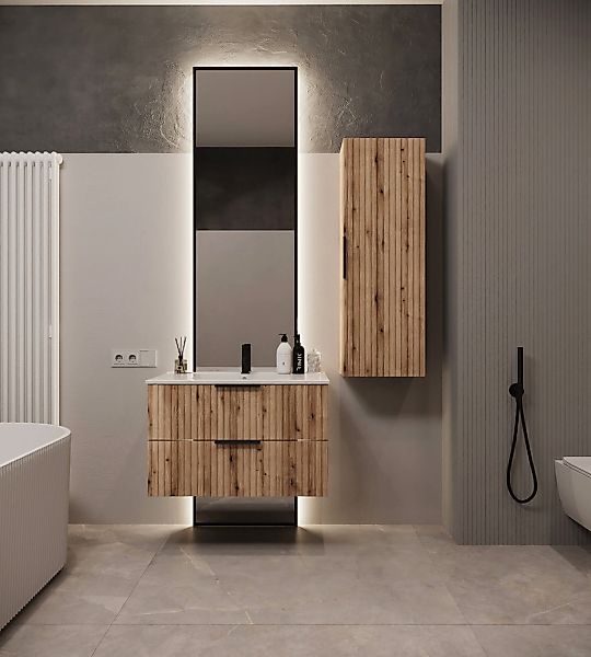 welltime Waschtisch "TIBU mit Waschbecken. 2 Schubladen. 2 Breiten (60/80cm günstig online kaufen