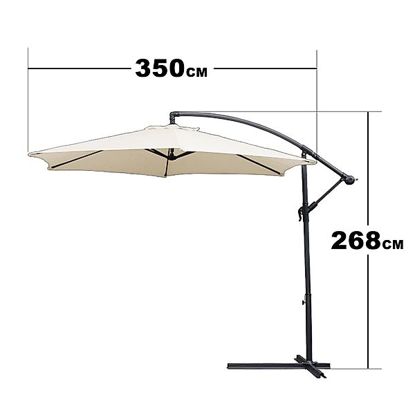Clanmacy Sonnenschirm Sonnenschirm 300cm / 350cm günstig online kaufen