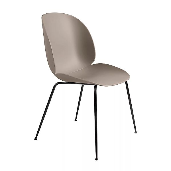 Gubi - Beetle Dining Chair Gestell schwarz - neues beige/Sitzschale Polypro günstig online kaufen