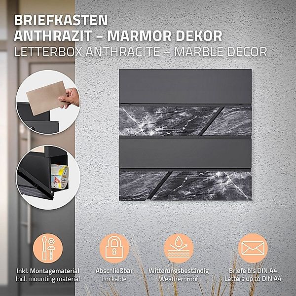 ML-DESIGN Standbriefkasten Briefkasten Postkasten mit Zeitungsfach, günstig online kaufen