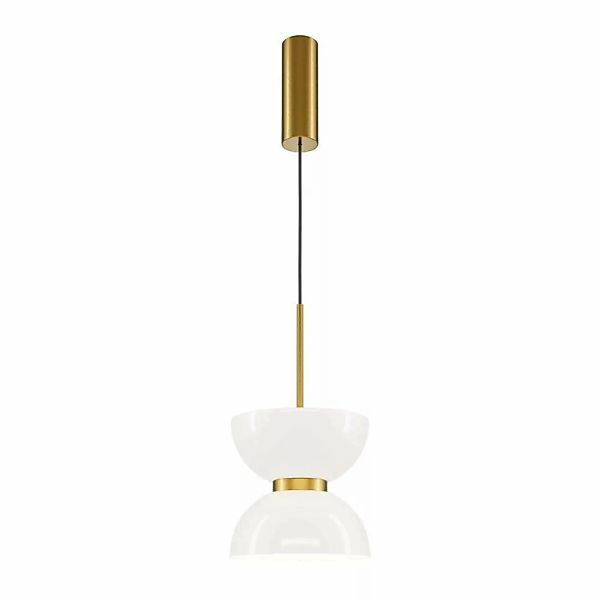 Maytoni LED-Hängeleuchte Kyoto, gold/weiß, Ø 22 cm, Glas günstig online kaufen