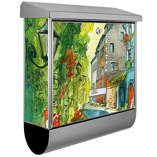 Banjado Briefkasten Edelstahl 38x39x12cm Mit Zeitungsfach Inkl. Montagemate günstig online kaufen