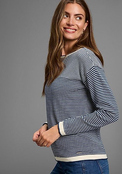 Laura Scott Rundhalspullover Feinstrickpullover aus Strukturstrick mit Stre günstig online kaufen