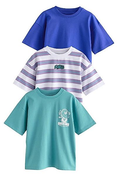 Next Print-Shirt 3er-Pack Relaxed Fit Kurzarm-T-Shirts mit Grafik (3-tlg) günstig online kaufen