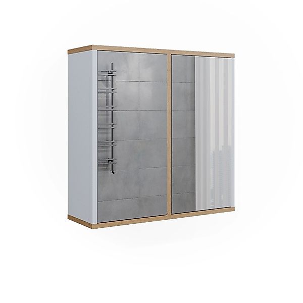 Vicco Badspiegelschrank Didi Weiß/Artisan 60 x 60 cm mit Zwei Spiegeltüren günstig online kaufen