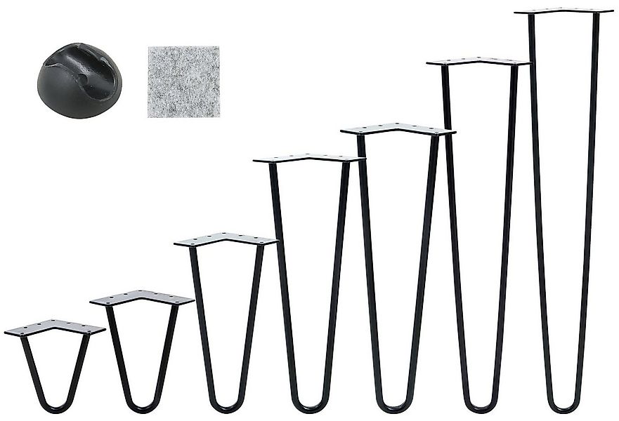 VENDOMNIA Tischbein Hairpin 4er Set, Metall, aus Stahl, 2 oder 3 Streben, G günstig online kaufen