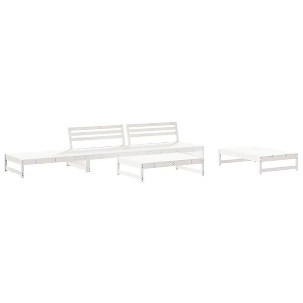 vidaXL 6-Tlg Garten-Lounge-Set Weiß Massivholz Kiefer 3186642 günstig online kaufen