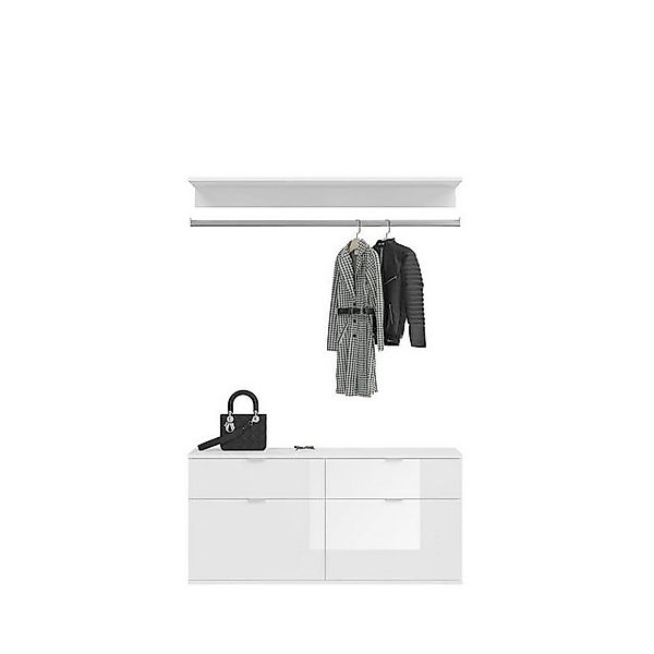 Garderobenset  Projekt X ¦ weiß ¦ Maße (cm): B: 121 H: 62 T: 34.0 Garderobe günstig online kaufen