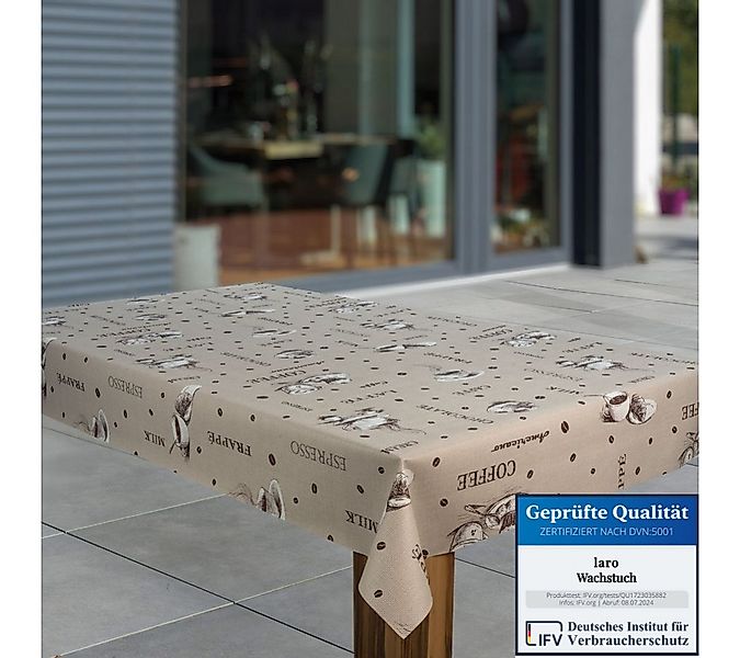 laro Tischdecke Wachstuch-Tischdecken Abwaschbar Kaffee Espresso Braun rech günstig online kaufen
