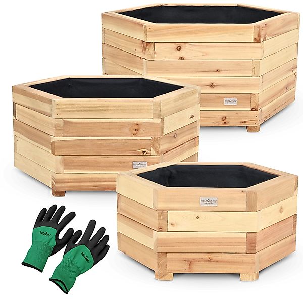 holz4home® Pflanzkübel 6-eckig aus Tannenholz I günstig online kaufen