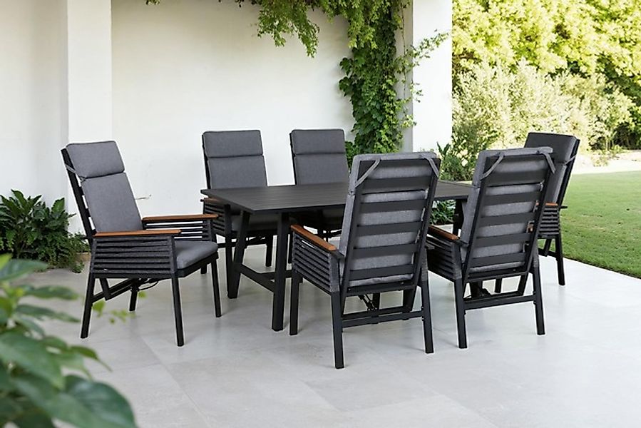 KONIFERA Garten-Essgruppe »Edessa Komfort« Set, 6x Stuhl mit Rückenverstell günstig online kaufen