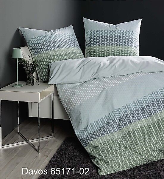 Janine Janine Feinbiber Bettwäsche DAVOS 65171 grün türkis Größe:  200x220 günstig online kaufen