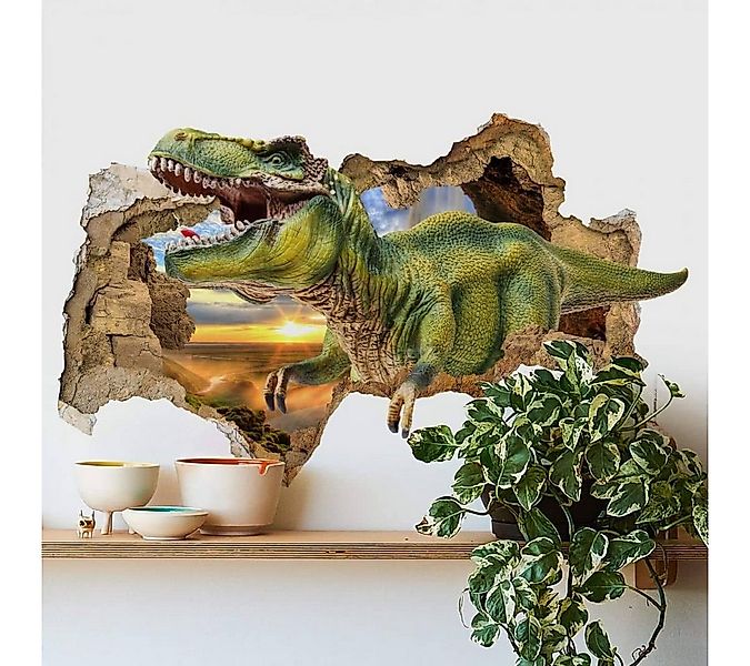 K&L Wall Art Wandtattoo 3D Wandtattoo Kinderzimmer Dinosaurier T-Rex Dino S günstig online kaufen