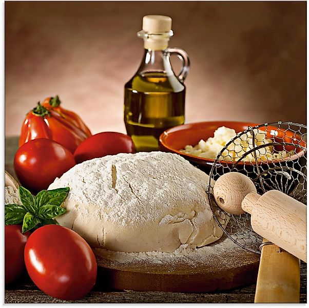 Artland Glasbild Teig für Pizza, Lebensmittel (1 St), in verschiedenen Größ günstig online kaufen