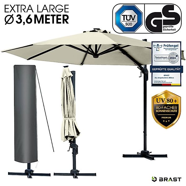 BRAST Sonnenschirm Alu Ampelschirm Ø360cm inkl. günstig online kaufen