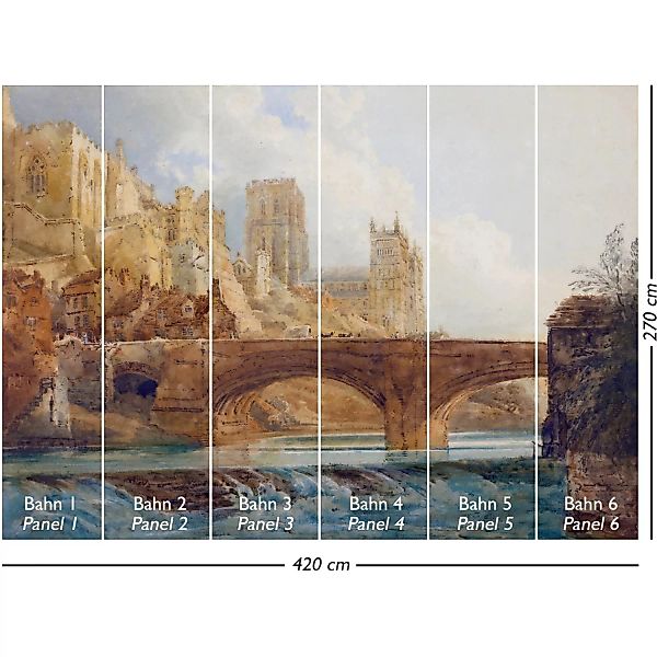 Tapetenmuster A4-Format Vliestapete Wandbild Mediterranean Castle Mehrfarbi günstig online kaufen