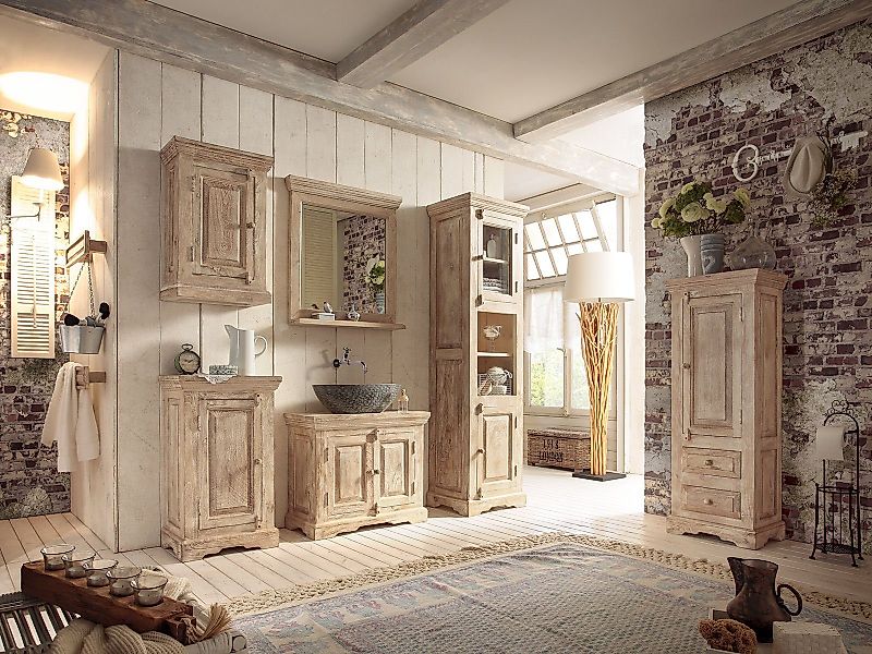 massivum Waschbeckenunterschrank Patina, Massivholz - Badmöbel günstig online kaufen