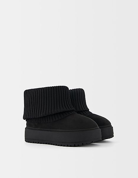 Bershka Sock-Boots Mit Plateausohle Damen 35 Schwarz günstig online kaufen