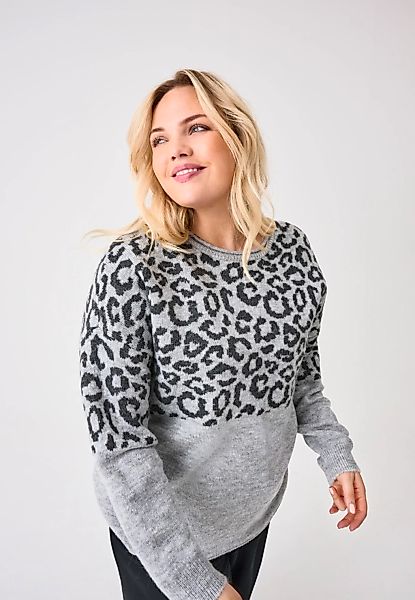 ONLY CARMAKOMA Rundhalspullover "CARJADE ZEBRA L/S O-NECK KNT" günstig online kaufen