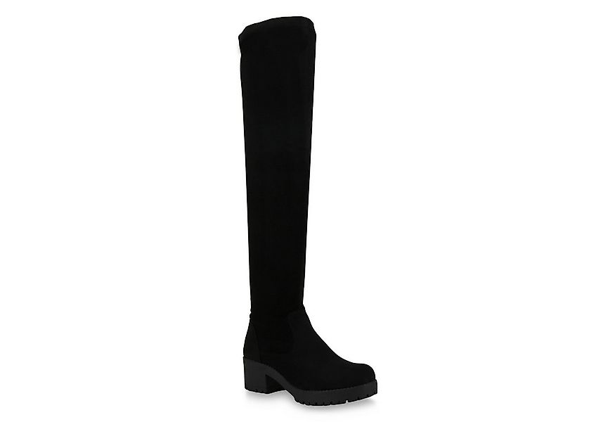 VAN HILL 823456 Overkneestiefel Damen Stiefel Overknees Leicht Gefütterte B günstig online kaufen