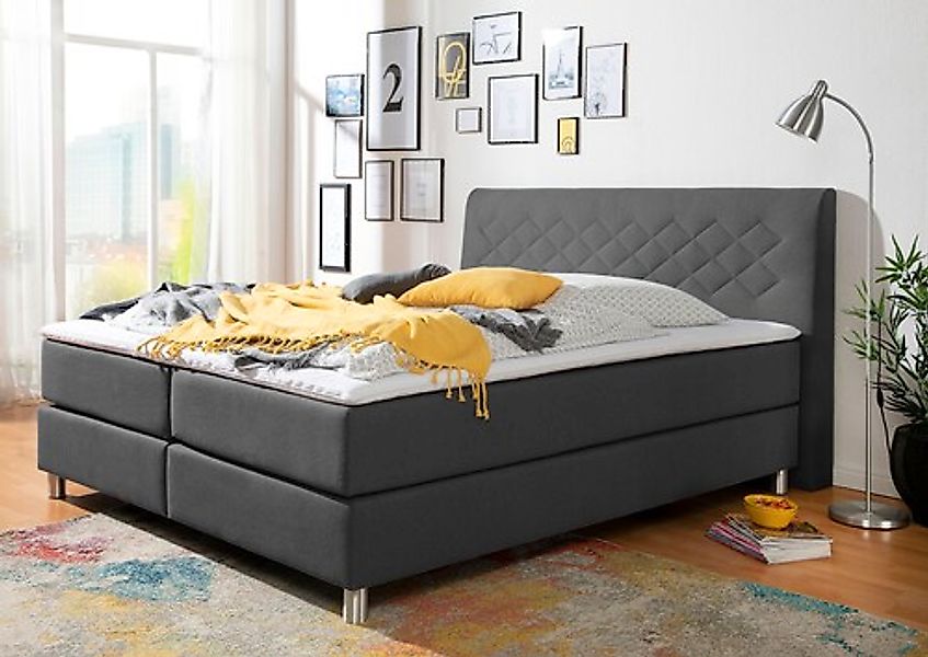 INOSIGN Boxspringbett "Parla", incl. Topper, 4 Farben in 4 Breiten, 2 Härte günstig online kaufen
