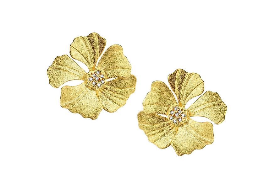 Runde Perlé Paar Ohrstecker blühende Pfingstrose, handgefertigte Ohrringe, günstig online kaufen