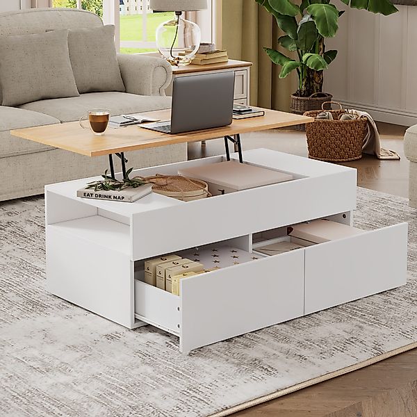 KLAM HOME Couchtisch 100*50*40cm couchtisch Höhenverstellbarer günstig online kaufen