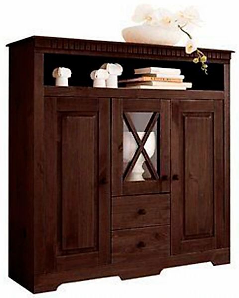 OTTO home Highboard "Lisa" Stauraumschrank aus massivem Kiefernholz, mit de günstig online kaufen