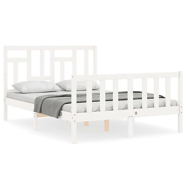 vidaXL Massivholzbett ohne Matratze Weiß 120x200 cm Kiefernholz 3193137 günstig online kaufen